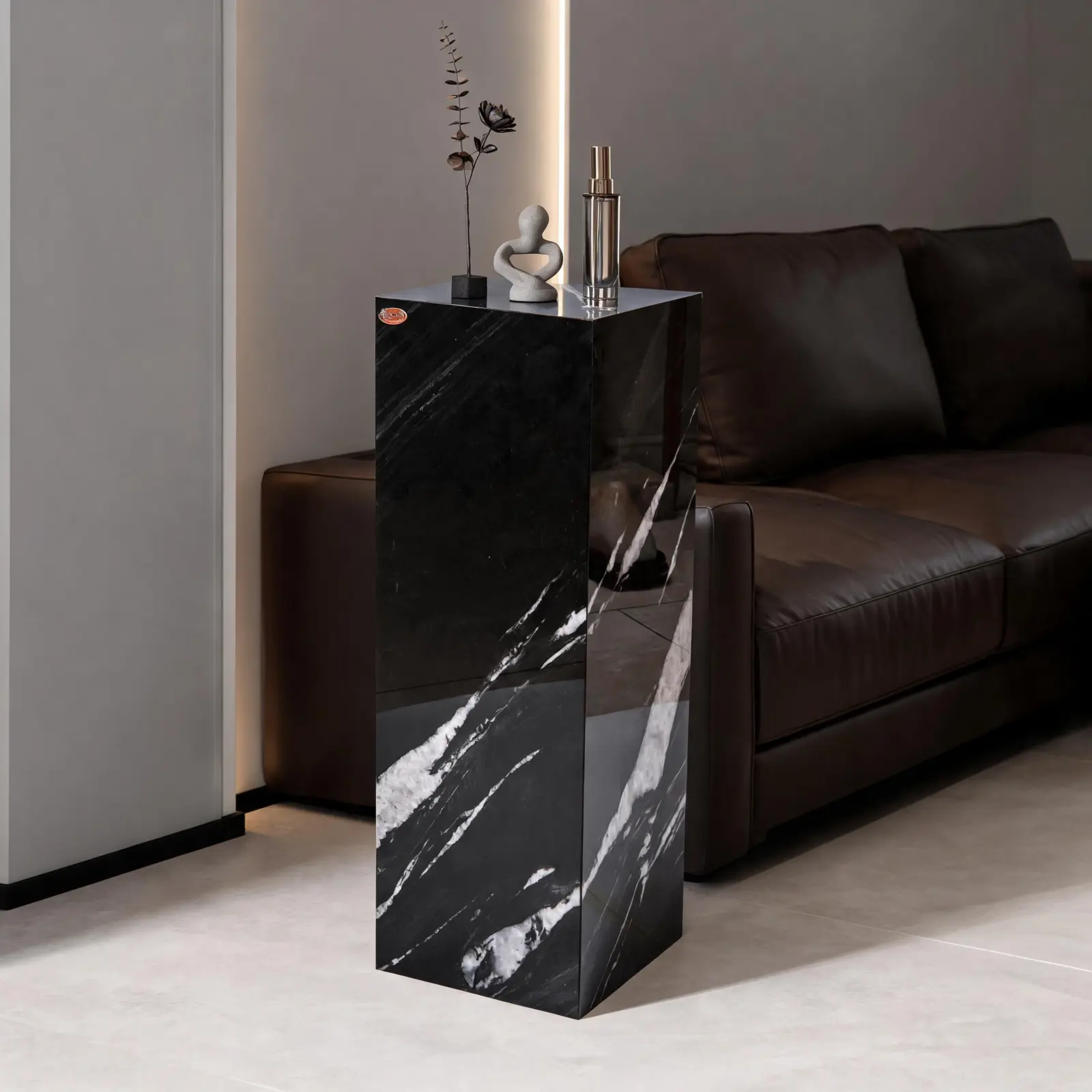 Brazilian Black Gold stone pedestal