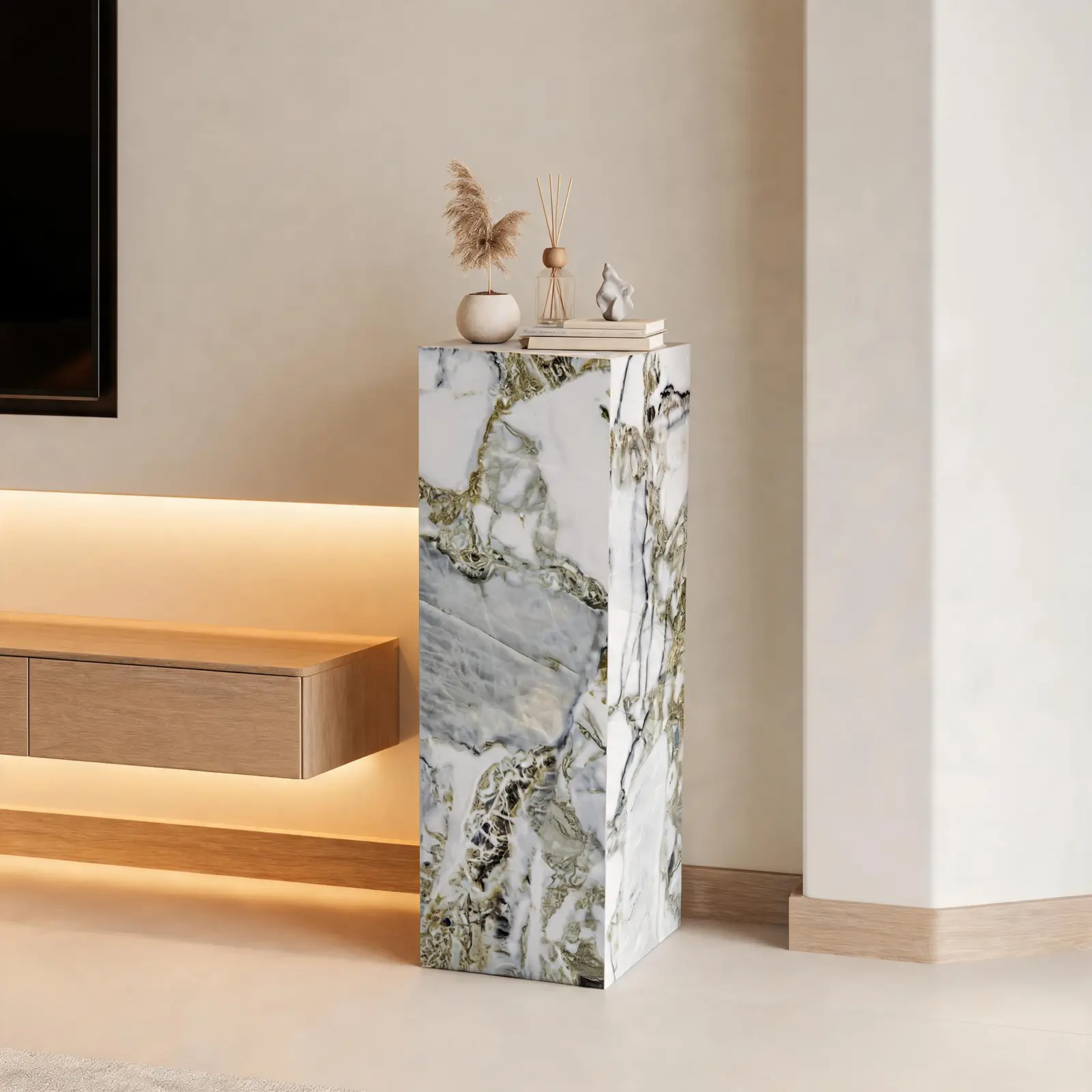 Cold Jade stone pedestal
