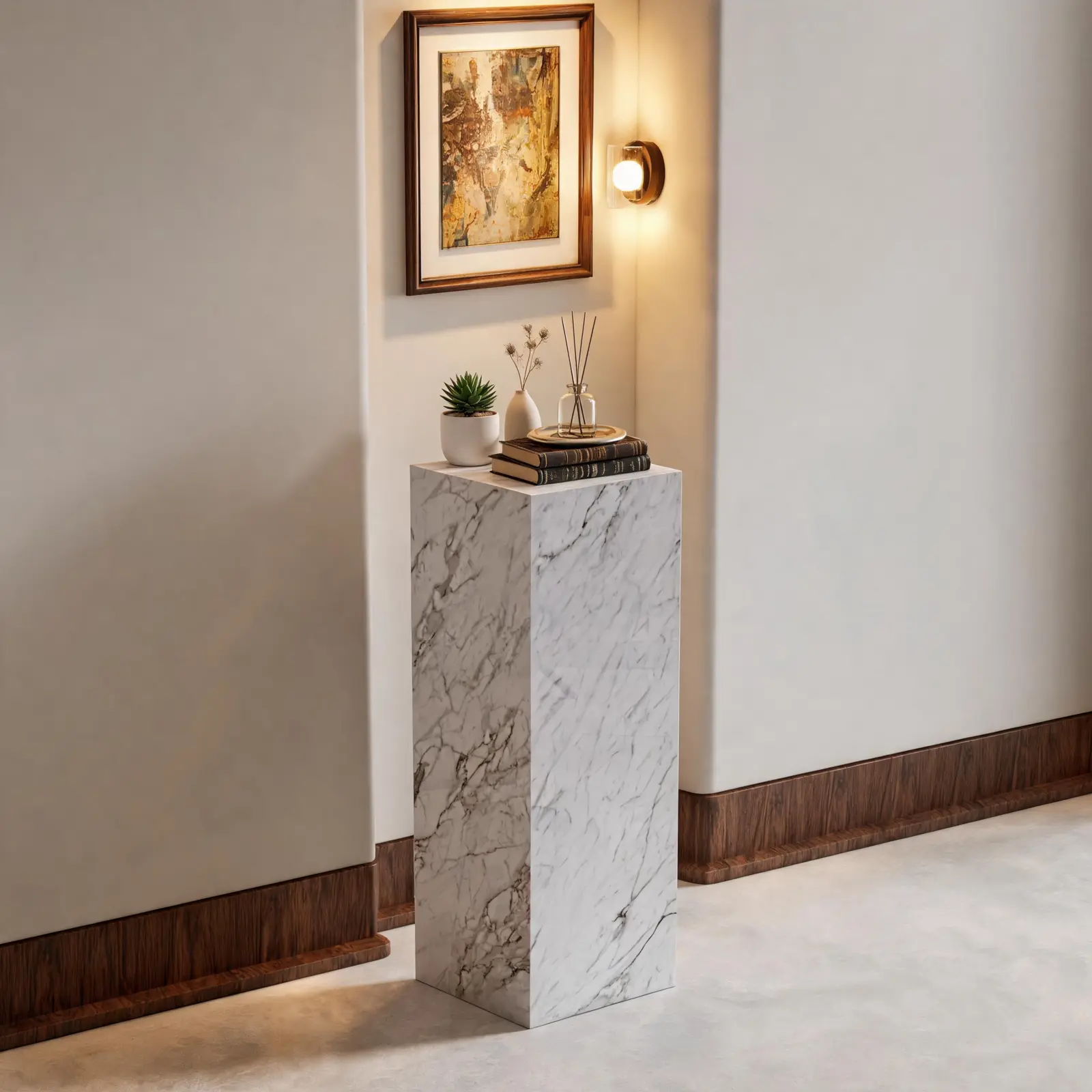 Snow White stone pedestal