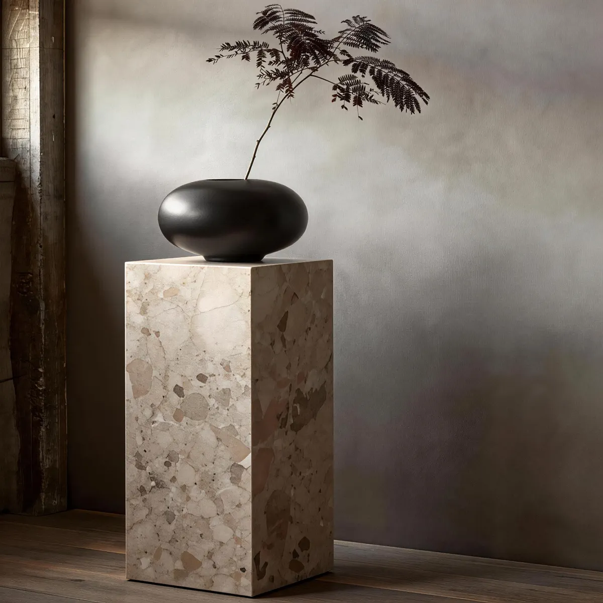 Decorative pedestal stone pedestal scene