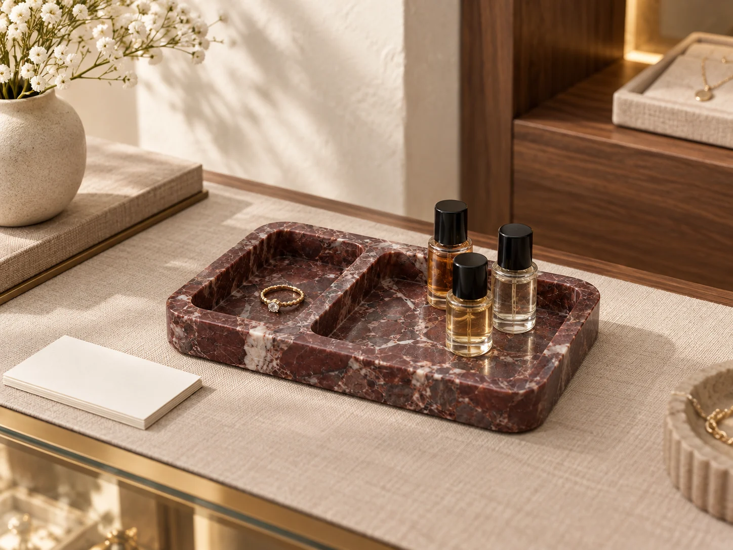 Two Rituals Valet, styling reference for valet and fragrance display; sample approval required